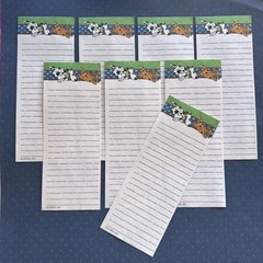 Vintage 80s Note Stationery Paper Sheets Spotted Dog Chasing Orange Cat Current