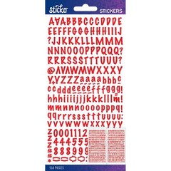 Scrapbooking Crafts Stickers Sticko Small Marker Alphabet Numbers Red X2 Sheets