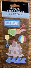 KeepSake Essentials Vacation Beach Bum Sandcastle Ocean Waves Scrapbook Stickers