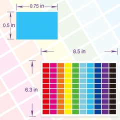 2500Pcs Rectangle Color Coding Labels 1/2 x 3/4 Inch 10 Colors For Organization
