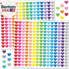 4000 PCS Small Heart Stickers for Kids, 1/2″ Tiny Mini Sticker, 20 Colors, 18 Sh