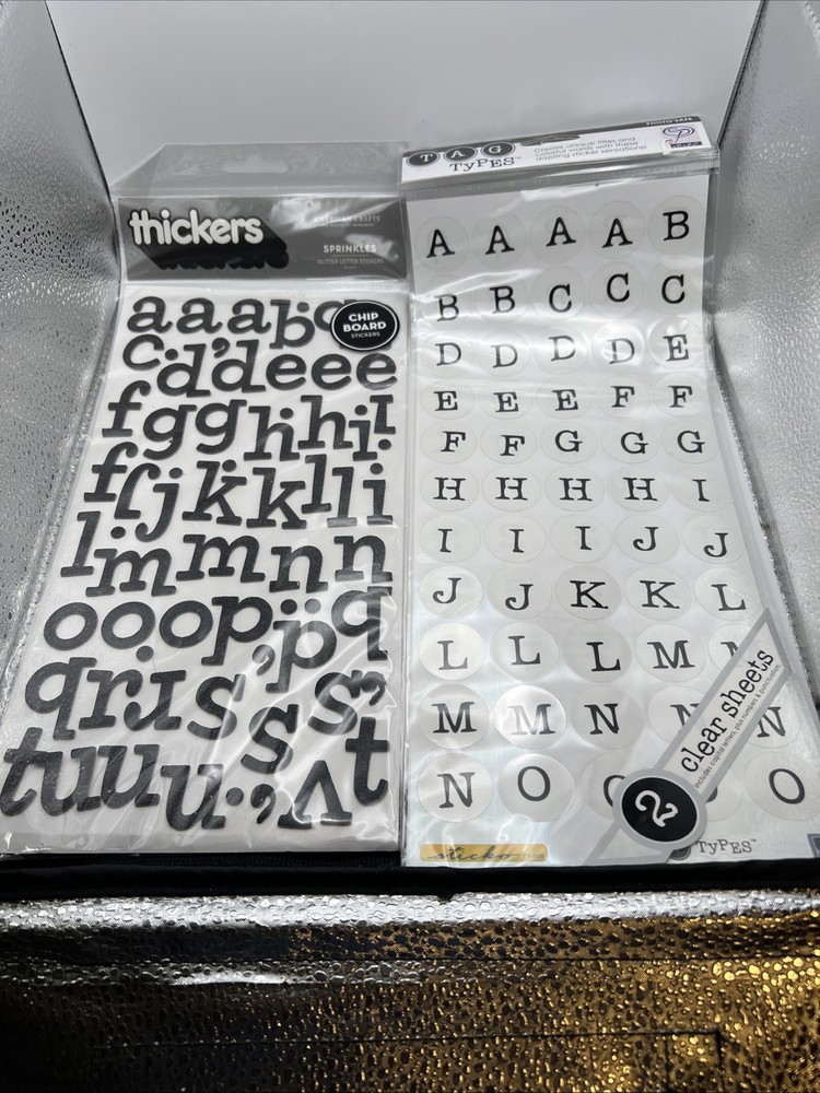 Lot Of NEW Sticker Letters- Asst. Fonts/15 Sets Of Large & Small Black Letters;