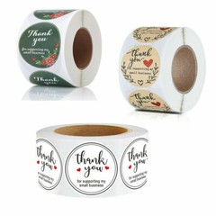 1000 Round Kraft Paper Thank You for Supporting My Small Business Stickers Label