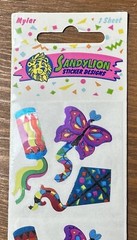 Vintage NOS 1990 Sandylion Stickers Prismatic Mylar Shiny Kites Butterfly NEW