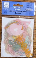 Deja Views ~ Clear Cut Shapes Glitter Accents Baby Sweet Girl Too Cute Scrapbook