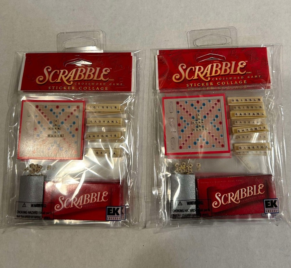LOT (6) NEW Scrabble Dollhouse Miniature Game Sticker Collage Jolee’s Boutique