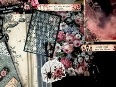 Victorian Gothic Junk Journal Kit Ephemera Bundle 100+ Pcs Pink Roses Skulls