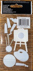 Keepsake Essentials Artist At Work Art Painting Paints Brush Easel 3D Stickers