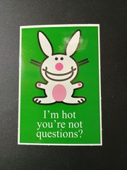 Happy Bunny Sticker Jim Benton Cute Funny Humor Vending Machine Sticker