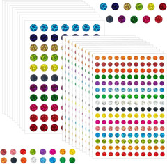 2530 Pcs round Sparkle Dot Stickers, Color Coding Labels, Laser Shiny Sparkle Ci