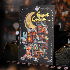 90PCS Gear Cabin PET Stickers – Steampunk Fantasy House Sticker for Scrapbook Jo