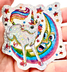 Retro Unicorn Prism Sticker 1980s Holographic kawaii Neon 1990sHolographic Decal