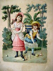 1800’s Page out of A Scrapbook w/ Beautiful Die Cuts Pasted on Page *