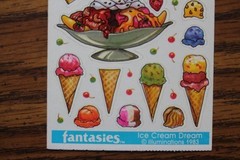 1983 Illuminations Fantasies Sticker sheet Ice Cream Dreams sundae milkshake pop