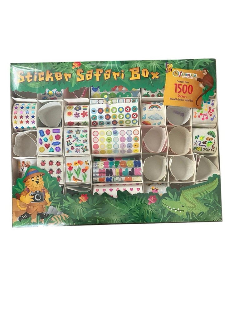 Vintage Sandylion Sticker Safari Box Design Set In Original Box Not Complete