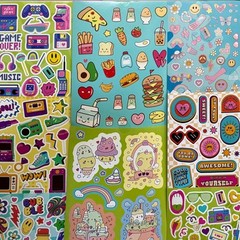 Retro Stickers in bulk – music 70s 80s 90 nostalgia y2k good vibes kawaii peace