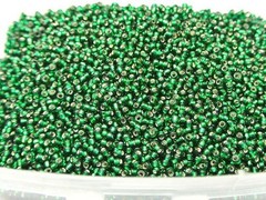 10000 Glass Small Beads silver lined Green 1.5mm (12/0) Mini Beads+ Storage Box