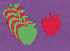 APPLE die cuts scrapbook cards