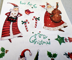 MAMBI Christmas Whimsical Santa Claus Stickers 2017 Scrapbooking 4″ x 6.5″ Cards