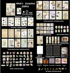 251PCS Vintage Scrapbook Supplies Pack, Scrapbooking Paper and Stickers Ephemera