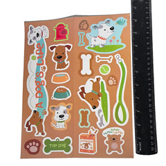 Dog and Cat Colorful Scrapbook Mylar Stickers Puppy Kitty Catnip Leash Meow