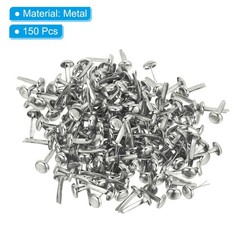 Brads for Paper Crafts, 150 Pcs Silver Metal Round Paper Fasteners, 16 mm