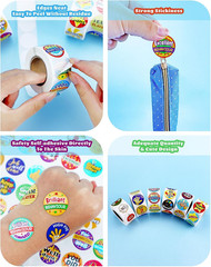 3000 Pcs Reward Stickers for Teachers, 6 Rolls of Motivational Stickers for Kids