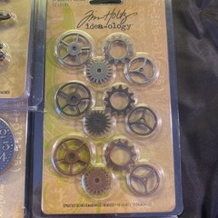 Tim Holtz Idea-ology Embellishments Lot Of Keys, Clocks, Gears Metal