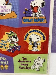Heartline Peanuts Snoopy Stickers Crafting Scrapbook USA Made Hallmark 4 Sheets