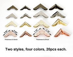 160 PCS Vintage Metal Book Corner Protector Guard Edge Cover Iron Angle Prote…