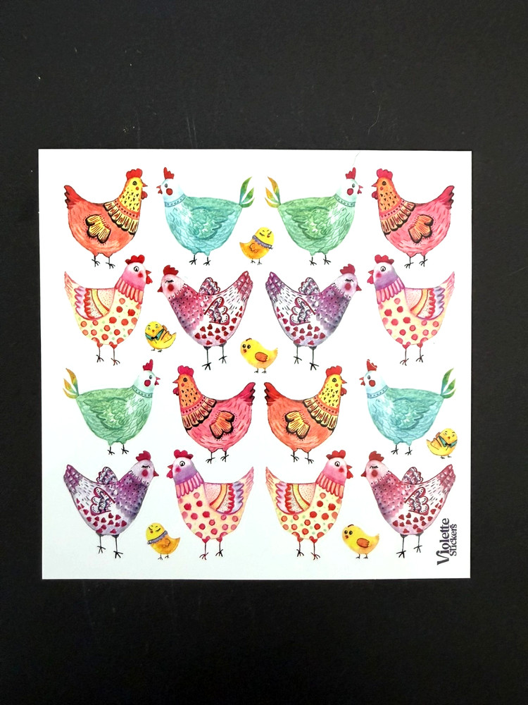 Violette Stickers Country Chickens Crafts Planner Supply Scrapbook
