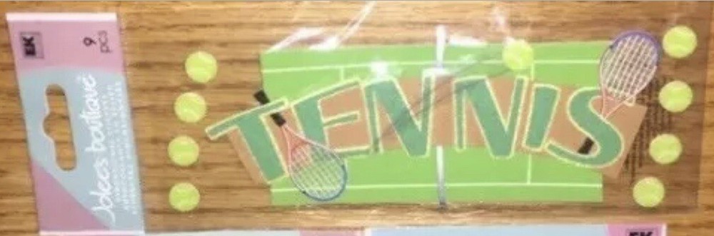 Jolees Tennis Title Court Racquet Ball Repeats Play Sports 3D Scrapbook Stickers