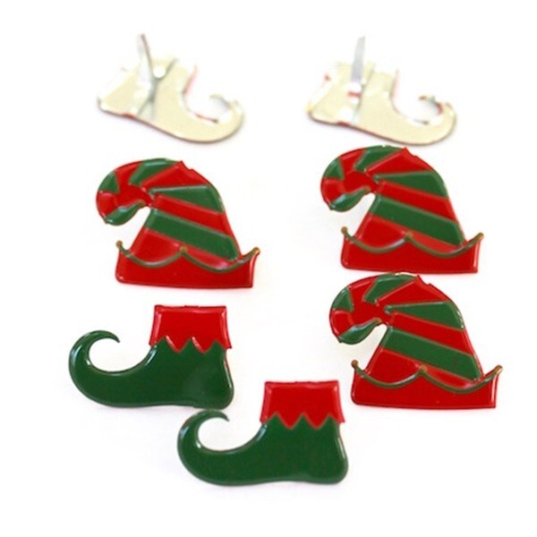 ELF SHOE & HAT SCRAPBOOKING DECORATIVE BRADS EYELET OUTLET 8 PCS