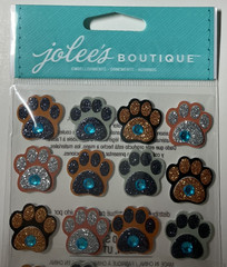 Jolee’s Boutique Glitter Paw Prints Stickers EK Success 16PC 50-21171 Sealed