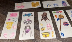 1999 Creative Memories Stickers Full and Partial Sheets Baby Kid Theme Lot