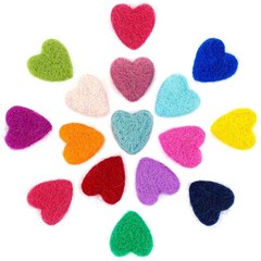Fanfanwin 15 Pcs Felt Hearts for Crafts 1.6 x 1.8 x 0.4 inches, rainbow color