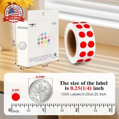 PARLAIM 0.25 inch Red Circle Dot Stickers, 1000pcs Round Colored Sticker for Col