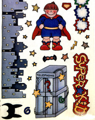 Provo Craft 2000 Super Kid City Super Heroes Clear Stickers Scrapbook NOS