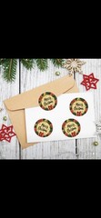 40 PCs Round 1 Inch Merry Christmas Stickers Small Business Envelope Seals Gift