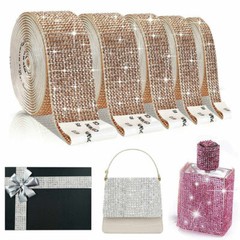 Self Adhesive Crystal Rhinestone Sticker Diamond Ribbon DIY Car Phone Bags Decor