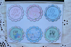 Royal BABY Round Stickers & Elegant WORDS – 4cm Across – Flat Stickers LT6