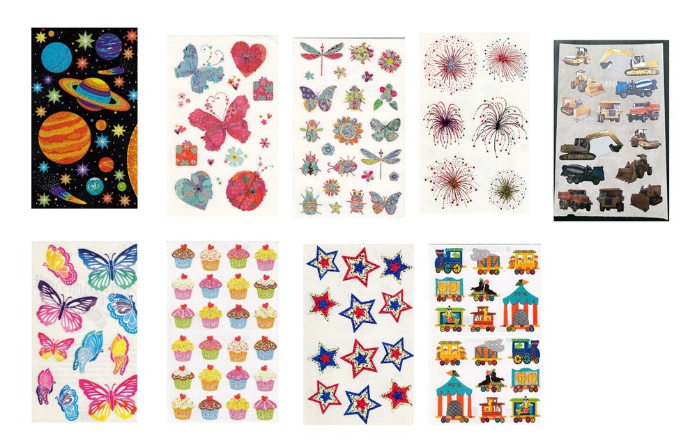Double Giant Reflective Sparkle Stickers / Mrs. Grossman