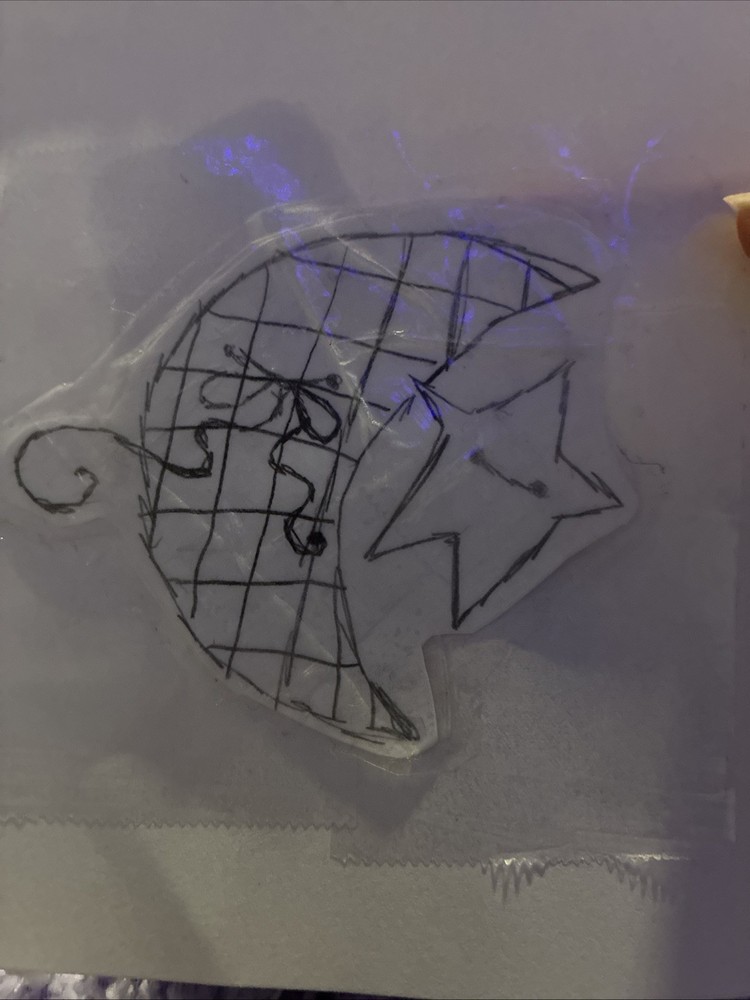 2 Stickers Of A Moon And A Star With Some Extra Small Details Gray And White