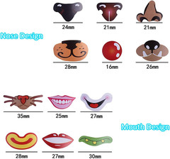 600 Pcs Colorful Nose Stickers Labels & 600 Pcs Colorful Mouth Stickers Labels –