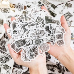 100Pcs Vintage Washi Stickers Flowers Tickets Collage Junk Journals Planner DIY