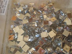 6×6 RHINESTONE ACRYLIC FACETTED square 300 pcs