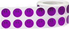 1/2″ Inch Small Metallic Purple Happy Face Labels, 1,000 Total Adhesive Stick…