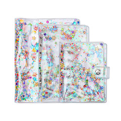 A6 Sticker Book Binder 6 Ring Reusable Pages 20 Sheets Glitter Sequin Japan NEW
