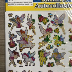Fairy Unicorn Sticker Sheet 8×10 Inch 64 Count Golden Outline Stars Flowers