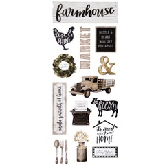 Craft Stickers Paper Studio 13″ Farmhouse Market Rooster Cow Vintage Truck Home